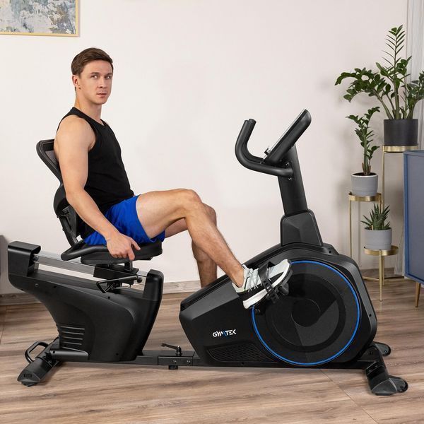 Горизонтальний велотренажер Gymtek XBR6000 електромагнітний синій 5905884424568 фото