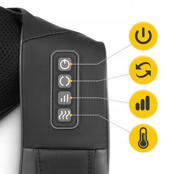 Накидка-масажер 4FIZJO Shiatsu Pro+ для шиї та спини Black/Grey (P-5907739319067) P-5907739319067 фото