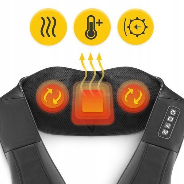 Накидка-масажер 4FIZJO Shiatsu Pro+ для шиї та спини Black/Grey (P-5907739319067) P-5907739319067 фото