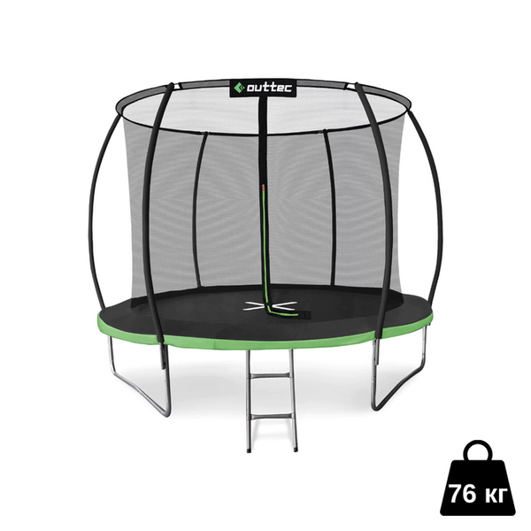 Батут Outtec Premium 12ft (374см) чорно-зелений з внутрішньою сіткою 102520-1664 фото