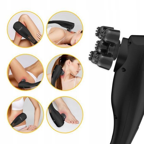 Ручний вібраційний масажер для тіла 4FIZJO Long Stick 7 в 1 Black (P-5907739319142) 148046-2692 фото