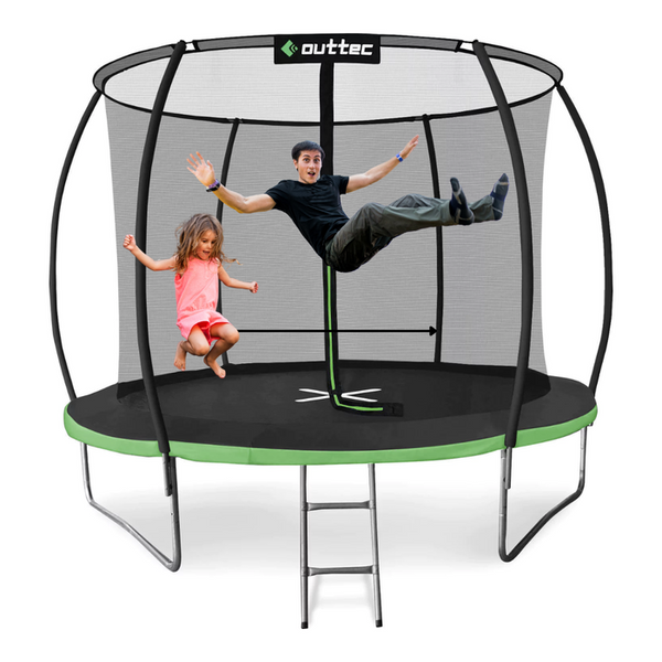 Батут Outtec Premium 12ft (374см) чорно-зелений з внутрішньою сіткою 102520-1664 фото