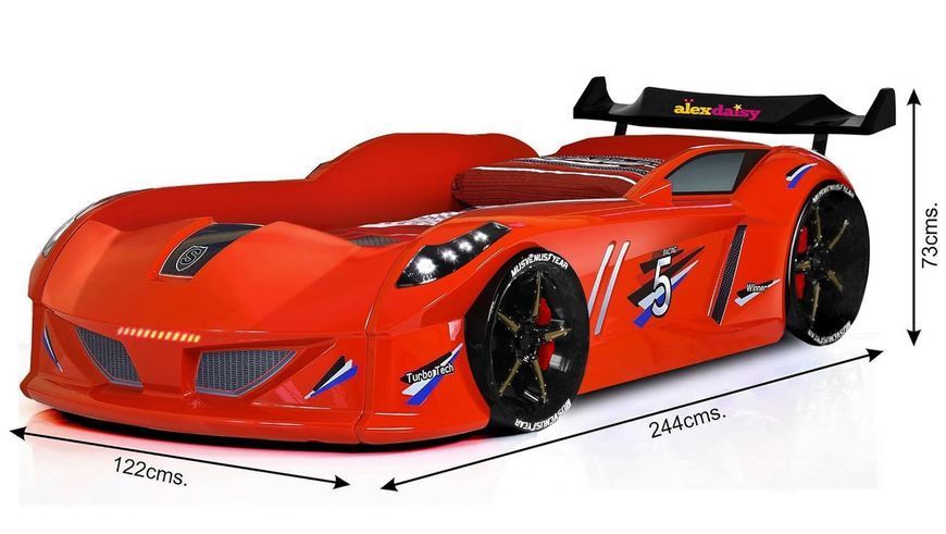 Дитяче ліжко машина з підсвічуванням Jaguar Spedy boy, червона Туреччина 101301-3056 фото