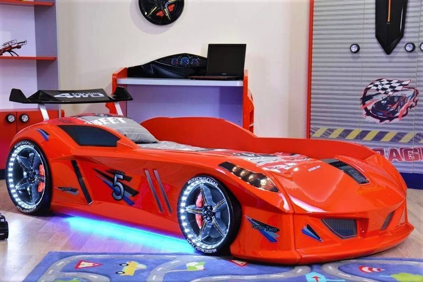 Дитяче ліжко машина з підсвічуванням Jaguar Spedy boy, червона Туреччина 101301-3056 фото