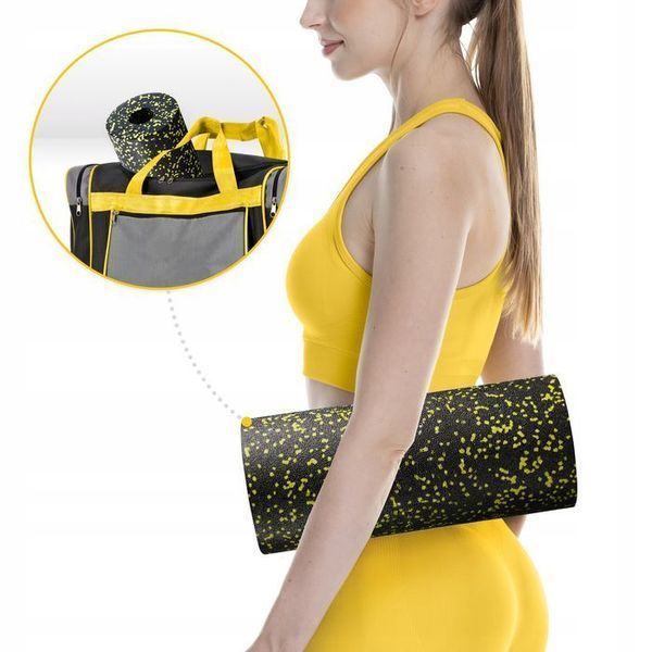 Масажний ролик 4FIZJO EPP PRO+ 33 x 14 см (валик, роллер) гладкий Black/Yellow (P-5907222931431) P-5907222931431 фото