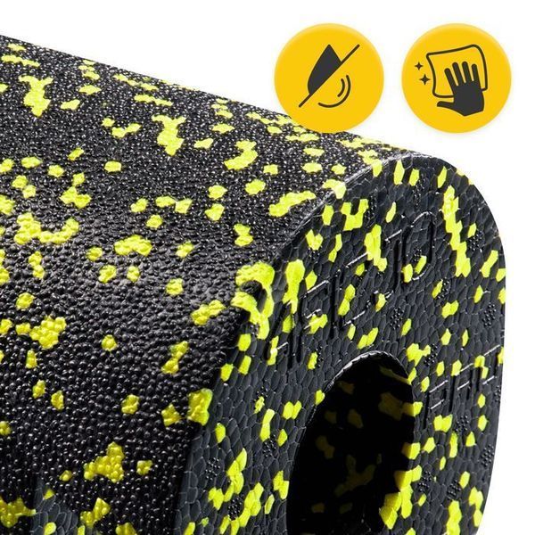 Масажний ролик 4FIZJO EPP PRO+ 33 x 14 см (валик, роллер) гладкий Black/Yellow (P-5907222931431) P-5907222931431 фото