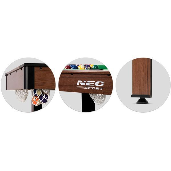 Більярдний стіл з аксесуарами Neo-Sport NS-807, 122 x 61 x 76 см - темно-коричневий 180700 фото
