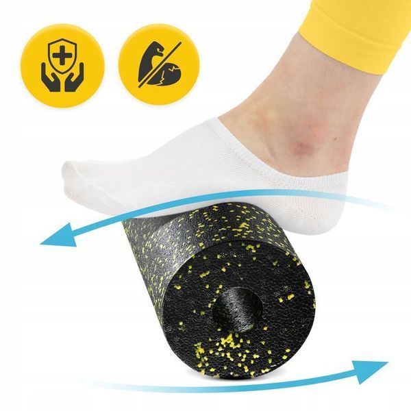 Масажний ролик 4FIZJO EPP PRO+ 33 x 14 см (валик, роллер) гладкий Black/Yellow (P-5907222931431) P-5907222931431 фото