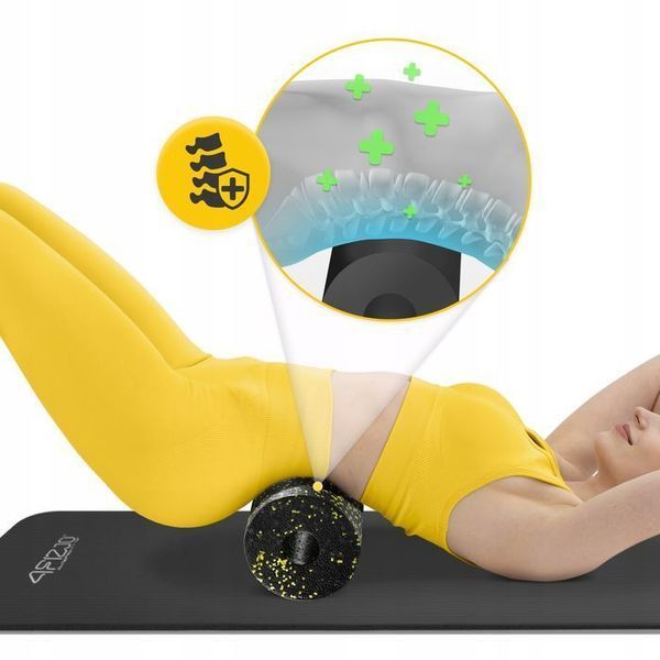 Масажний ролик 4FIZJO EPP PRO+ 33 x 14 см (валик, роллер) гладкий Black/Yellow (P-5907222931431) P-5907222931431 фото