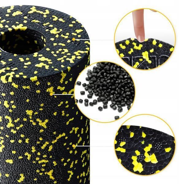 Масажний ролик 4FIZJO EPP PRO+ 33 x 14 см (валик, роллер) гладкий Black/Yellow (P-5907222931431) P-5907222931431 фото