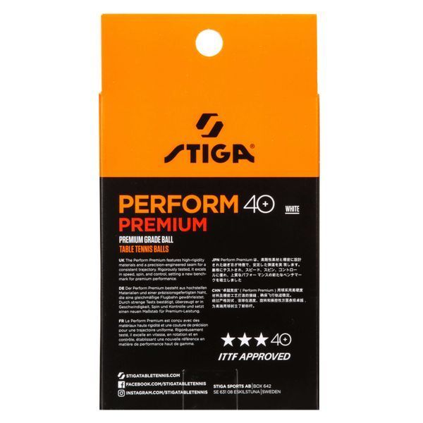 М'ячі для настільного тенісу STIGA Perform Premium ITTF три зірки (6 шт) 931949 фото