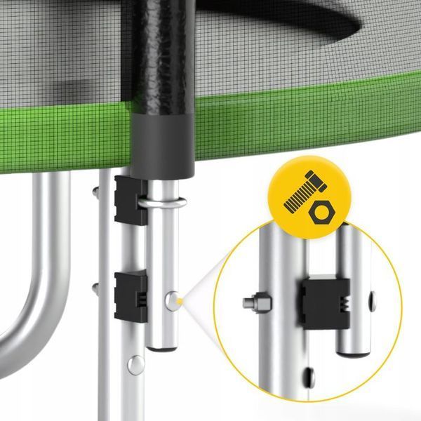 Батут із зовнішньою сіткою 4FIZJO Classic 8FT 252 см Black/Green (P-5907739314123) 154718-2692 фото