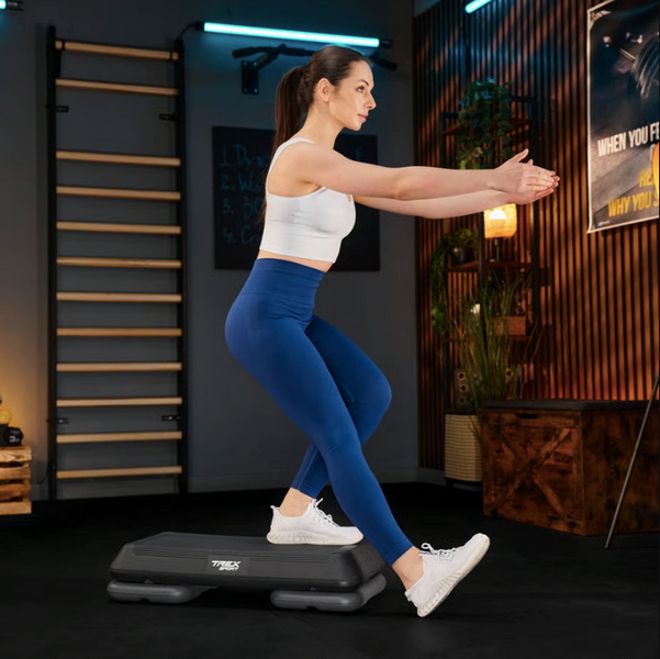 Степ платформа Trex Sport TX-038PAS до аеробіки 3-рівнева чорна 5902308235342 фото