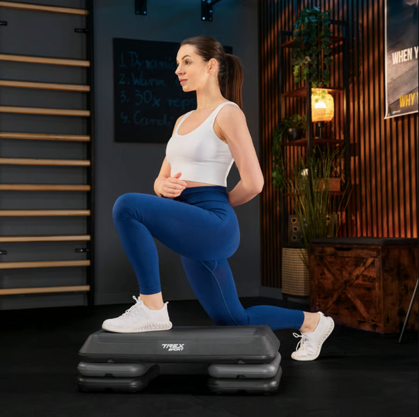 Степ платформа Trex Sport TX-038PAS до аеробіки 3-рівнева чорна 5902308235342 фото