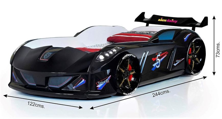 Дитяче ліжко машина, з підсвічуванням Jaguar Speedy boy, чорна Туреччина 101303-3056 фото