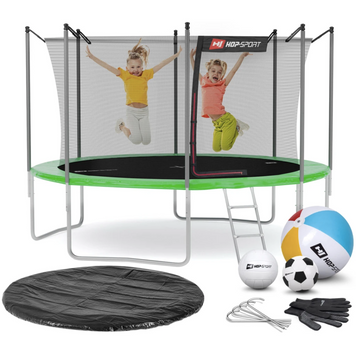 Батут Hop-Sport з внутрішньою сіткою 12ft (366cm) Зелений 2105-1664 фото