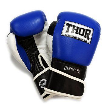 Рукавички боксерські THOR ULTIMATE 14oz / PU / синьо-чорно-білі 149497-1888 фото