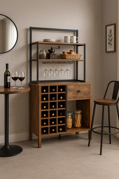 Стелаж винний Costway Vinoteca кухонна шафа в стилі Loft 5903332068003 фото