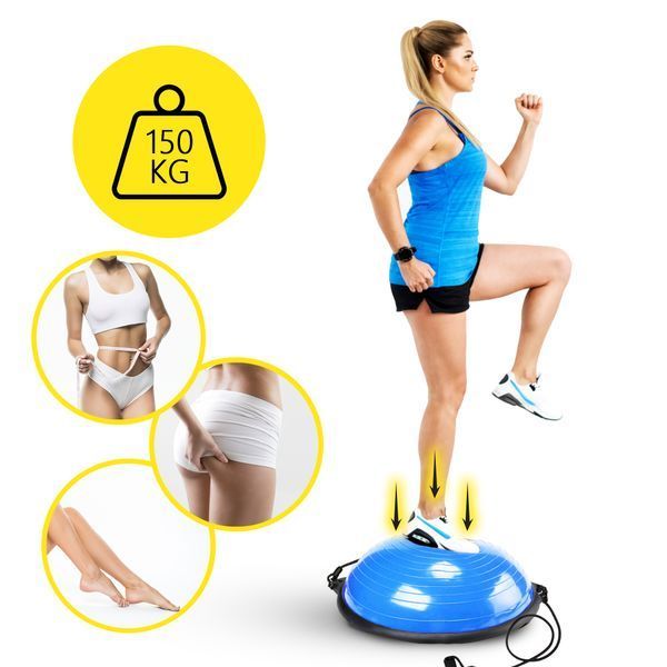 Балансувальна платформа Cornix Bosu Ball 58 см з еспандерами XR-0457 Blue XR-0457 фото