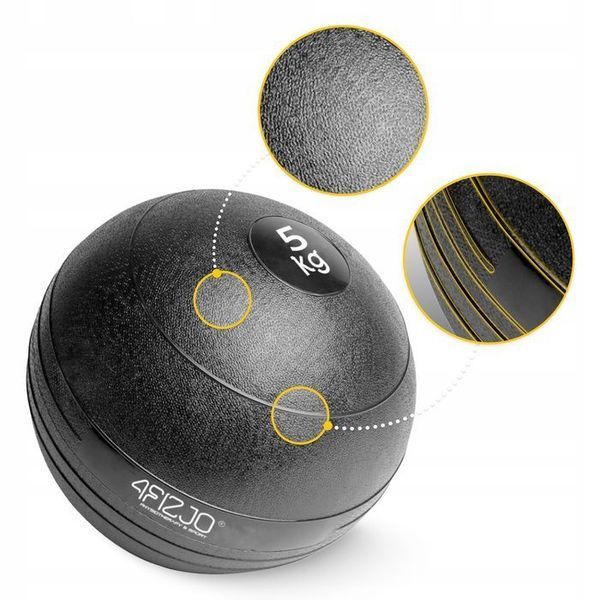Слембол (медичний м'яч) для кросфіту 4FIZJO Slam Ball 5 кг Black (P-5907739315427) P-5907739315427 фото