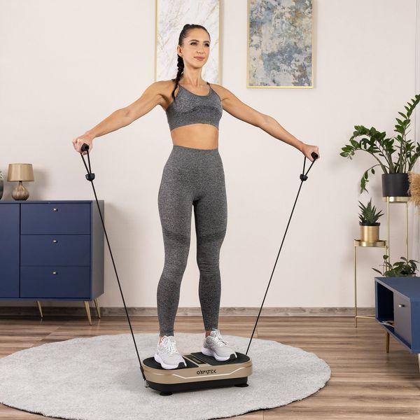 Вібраційна платформа Gymtek XP300 золотистий &ndash; вібротренажер для дому та схуднення 5905884427156 фото