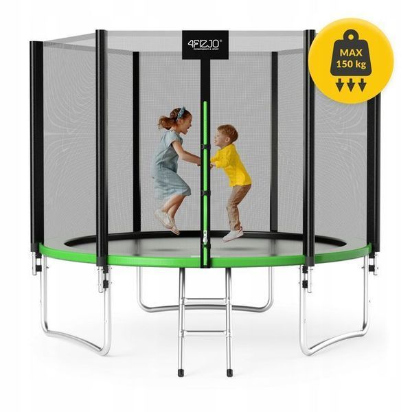 Батут із зовнішньою сіткою 4FIZJO Classic 10FT 312 см Black/Green (P-5907739314130) 154719-2692 фото