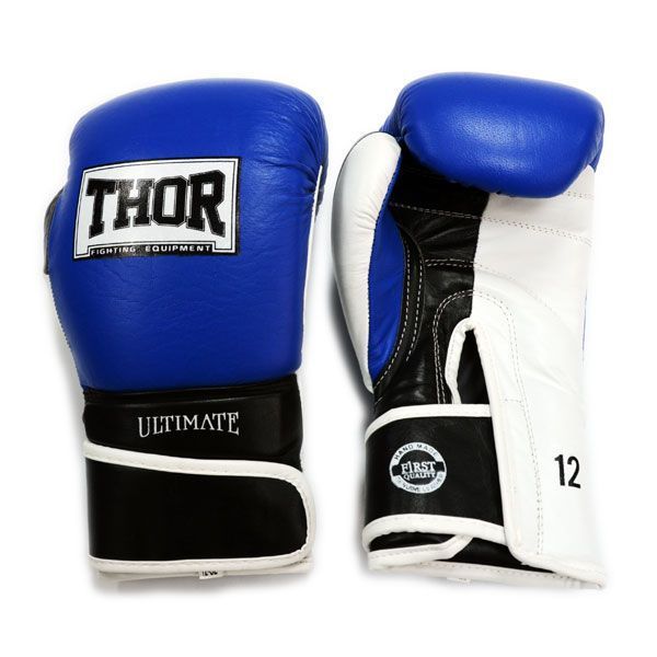Рукавички боксерські THOR ULTIMATE 14oz / PU / синьо-чорно-білі 149497-1888 фото