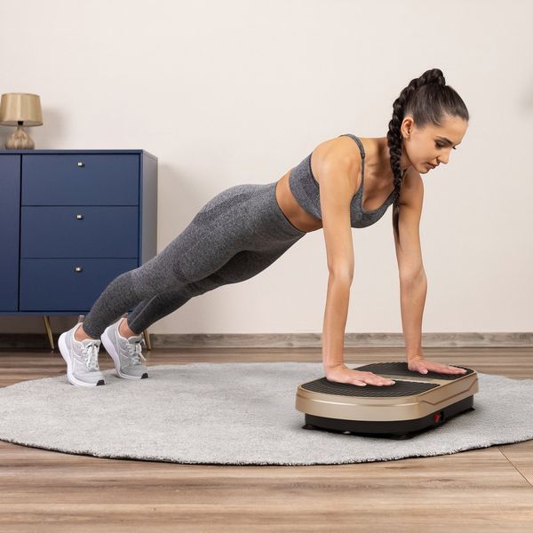 Вібраційна платформа Gymtek XP300 золотистий &ndash; вібротренажер для дому та схуднення 5905884427156 фото