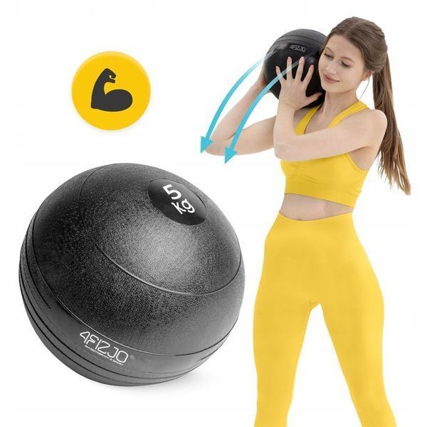 Слембол (медичний м'яч) для кросфіту 4FIZJO Slam Ball 5 кг Black (P-5907739315427) P-5907739315427 фото