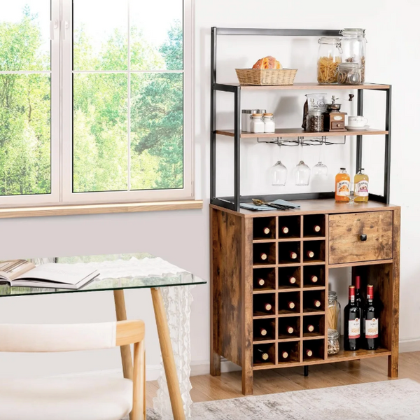 Стелаж винний Costway Vinoteca кухонна шафа в стилі Loft 5903332068003 фото