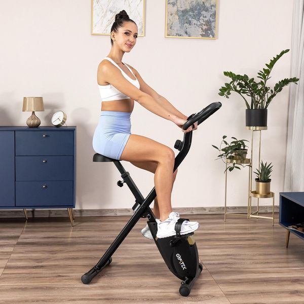 Велотренажер Gymtek FX800 магнітний складний з еспандерами золотий 55109-1664 фото