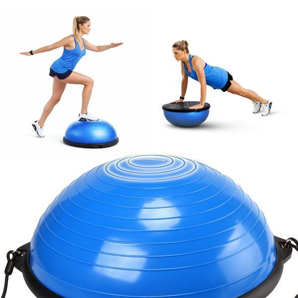 Балансувальна платформа Cornix Bosu Ball 58 см з еспандерами XR-0457 Blue XR-0457 фото