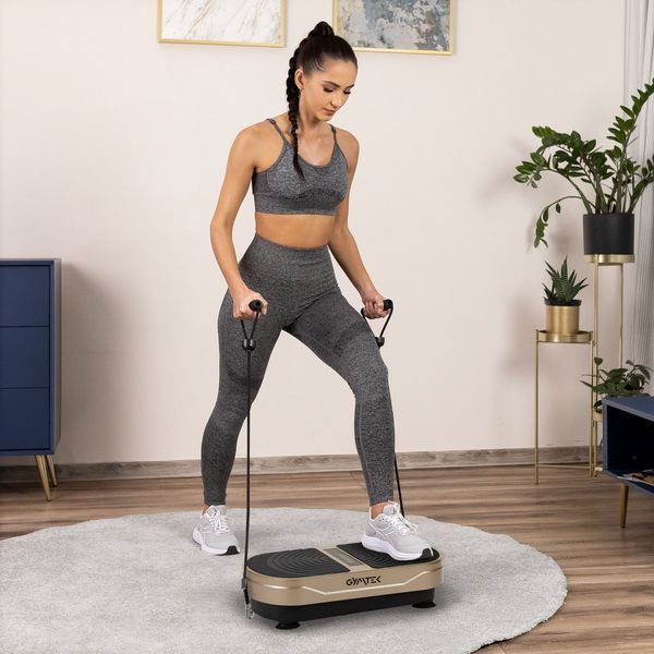 Вібраційна платформа Gymtek XP300 золотистий &ndash; вібротренажер для дому та схуднення 5905884427156 фото