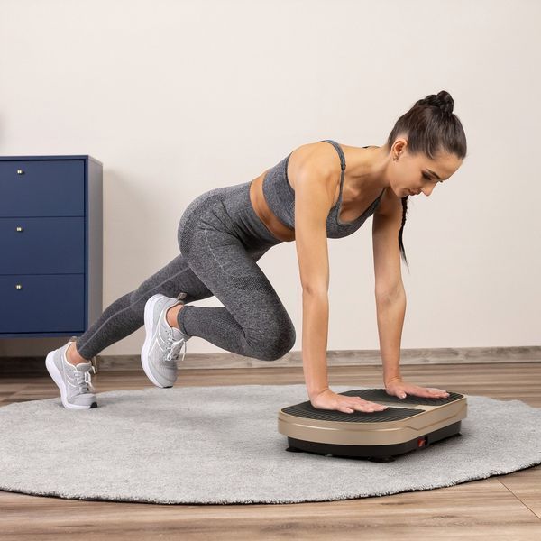 Вібраційна платформа Gymtek XP300 золотистий &ndash; вібротренажер для дому та схуднення 5905884427156 фото