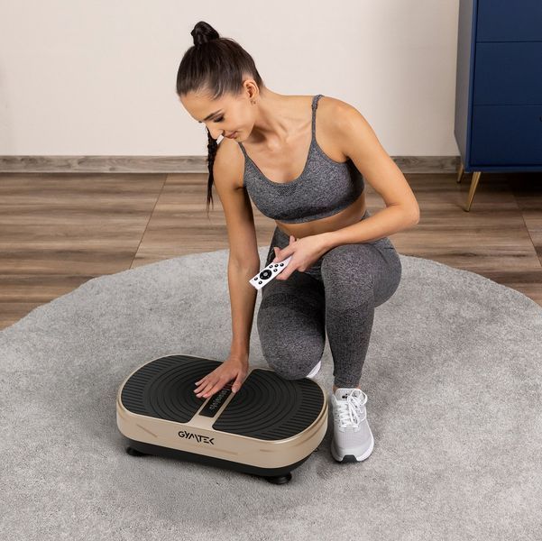 Вібраційна платформа Gymtek XP300 золотистий &ndash; вібротренажер для дому та схуднення 5905884427156 фото