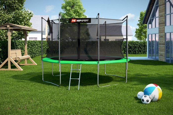 Батут Hop-Sport з внутрішньою сіткою 12ft (366cm) Зелений 2105-1664 фото