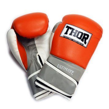 Рукавички боксерські THOR ULTIMATE 14oz / PU / оранжево-біло-сірі 149498-1888 фото