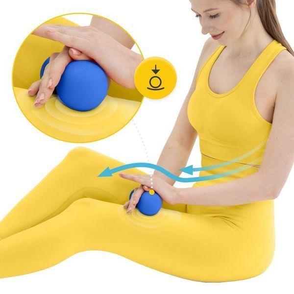 Масажний м'яч подвійний 4FIZJO Lacrosse Double Ball 6.5 x 13.5 см Blue (P-5907739314321) 154223-2692 фото