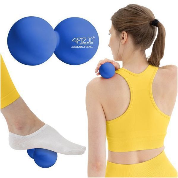 Масажний м'яч подвійний 4FIZJO Lacrosse Double Ball 6.5 x 13.5 см Blue (P-5907739314321) 154223-2692 фото