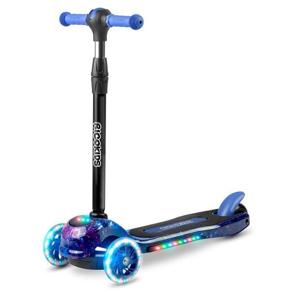 Самокат дитячий Ricokids Piko зі світлодіодними колесами чорно-синій 765012 фото