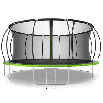 Батут Zipro Jump Pro Premium з внутрішньою сіткою 16 футів 496 см чорно-зелений 5902659843197 фото