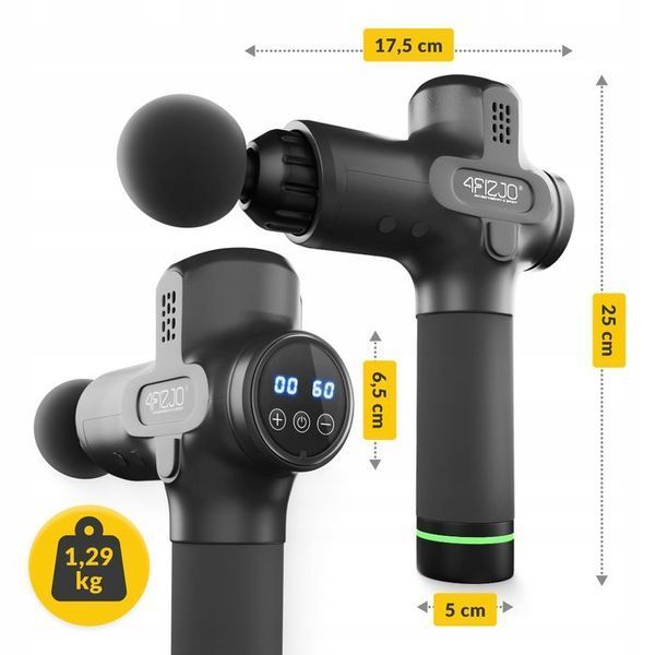 Ручний перкусійний масажер 4FIZJO Massage Gun PRO+ 250 Вт масажний пістолет (P-5907739311139) P-5907739311139 фото