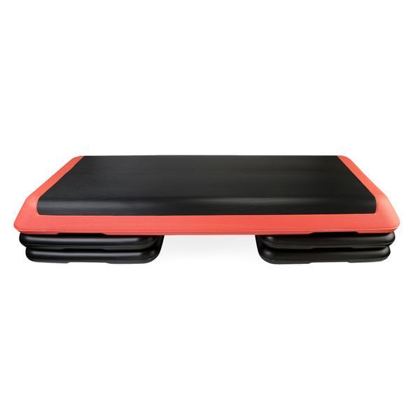 Степ-платформа Cornix Pro 3-ступінчаста 109x41x10-20 см &ndash; регульована платформа для аеробіки та силових вправ, чорна/червона XR-0404 фото