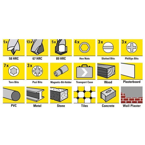 Набір біт і свердел Trotec 49 pieces Hexagon Shank Drill and Bit Set (6200001160) DAS302819 фото