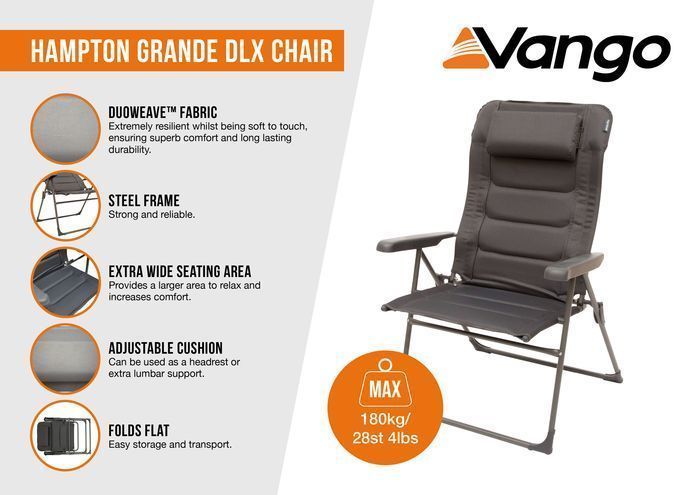 Стілець кемпінговий Vango Hampton Grande DLX Chair Excalibur (CHRHAMPTOE27A3T) 148926-1285036 фото
