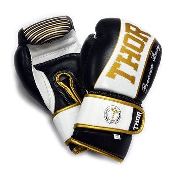 Рукавички боксерські THOR THUNDER 16oz / шкіра / чорні 149500-1888 фото