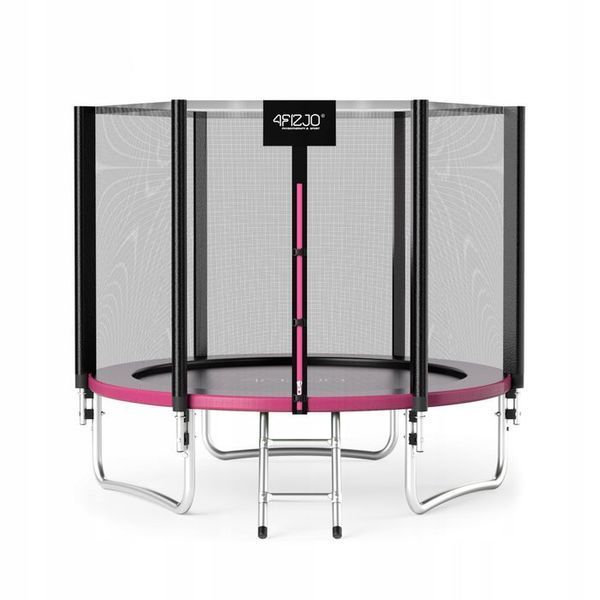 Батут із зовнішньою сіткою 4FIZJO Classic 8FT 252 см Black/Pink (P-5907739314536) 154721-2692 фото