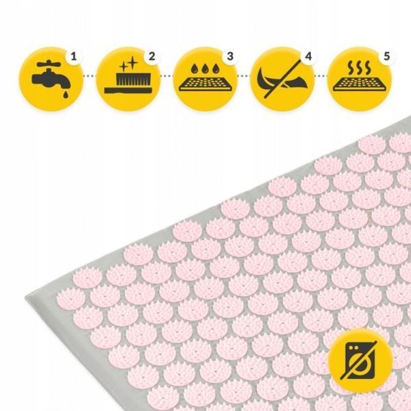 Килимок акупунктурний з подушкою 4FIZJO Eco Mat Аплікатор Кузнєцова Grey/Pink (P-5907739312174) 145447-2692 фото