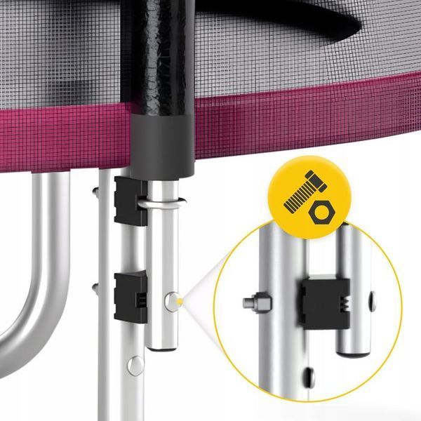 Батут із зовнішньою сіткою 4FIZJO Classic 8FT 252 см Black/Pink (P-5907739314536) 154721-2692 фото