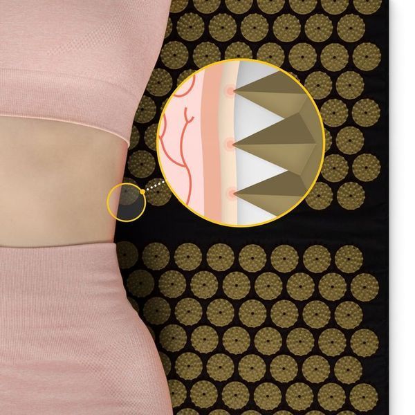 Килимок акупунктурний з валиком 4FIZJO Classic Mat XL Аплікатор Кузнєцова Black/Gold (P-5907739315052) 154224-2692 фото